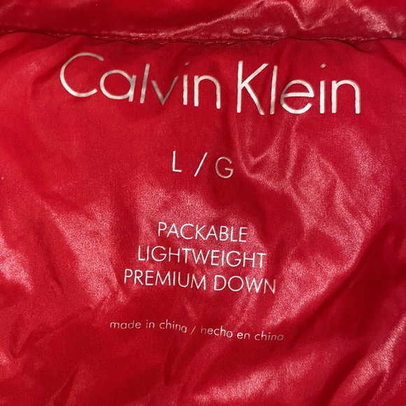 Calvin Klein women’s pink packable lightweight premium down jacket size large - Picture 4 of 10